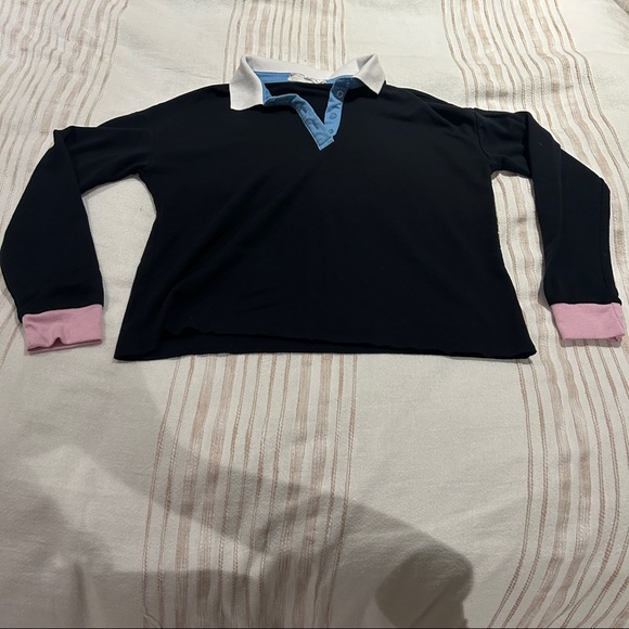 Multicolor Collared Long Sleeve Top - Picture 1 of 3